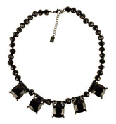 Lauren Ralph Lauren Women's Jeweled Collar Bib Style Necklace Black